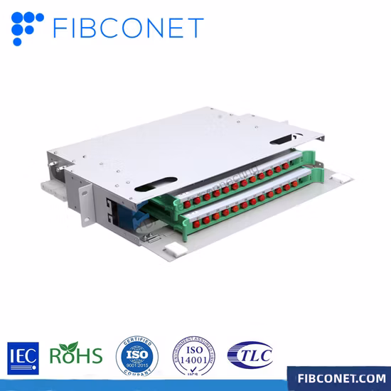 FTTH 1u 19 Zoll 12/24/48 Kerne 실내 실외 Sc LC FC St Glasfaser-패치 패널