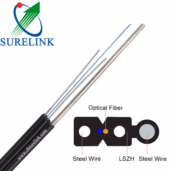 평면 FRP FTTX 광섬유 케이블이 포함된 자립형 FTTH 1코어, 2코어 및 4코어 실내 및 실외 광섬유 케이블